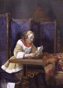 A Lady Reading a Letter early 1660s by Gerard Terborch