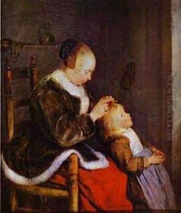 Motherly Care 1654 by Gerard Terborch