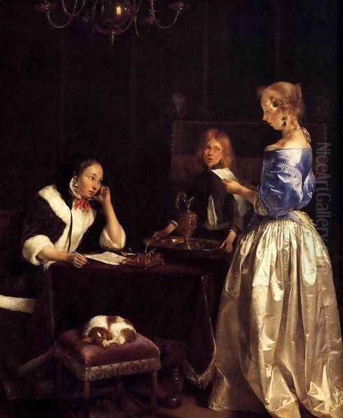 Woman Reading a Letter (detail) - view 1