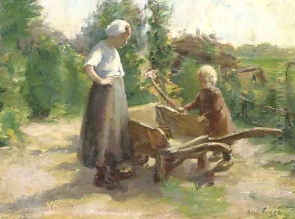 Helping mother in the garden - view 1