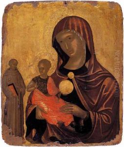 The Virgin and St Francis of Assisi 1490s by Nikolaos Tsafouris