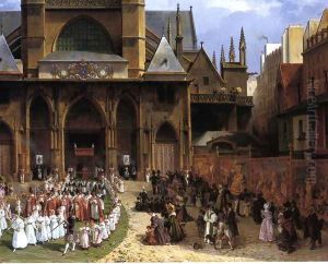 The Royal 'Fete-Dieu' Procession at St. Germain-l'Auxerrois by Lancelot Theodore Turpin De Crisse