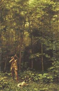 Woodcock Shooting in a wood by John Martin Tracy