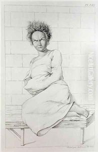 Woman in a straitjacket, illustration for Des Maladies Mentales considerees sous le rapport medical, hygienique et medico-legal, by Etienne Esquirol 1772-1840, 1838 by Ambroise Tardieu
