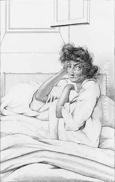 Depressive woman, illustration from Des Maladies Mentales considerees sous le rapport medical, hygienique et medico-legal by Etienne Esquirol 1772-1840 1838 - view 1