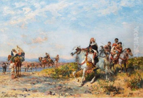 Cavaliers Traversant Un Gue - view 1