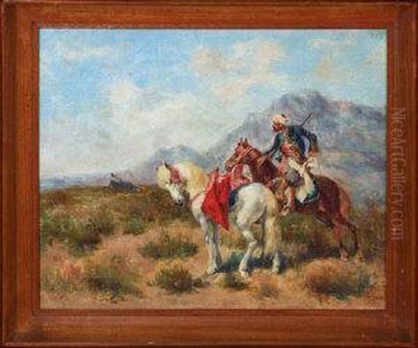 Armed Arab Horsemen On Reconnaissance - view 1