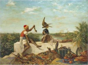 Sur La Terrasse : Le Dressage Du Faucon by Georges Washington