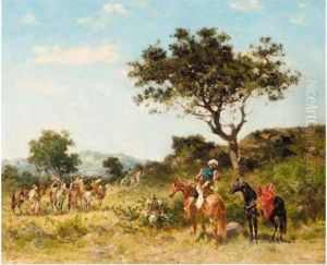 Cavaliers Arabes Dans Un Paysage Cavaliers Arabes Dans Un Paysage