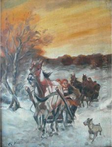 Promenade En Caleche L Hiver.