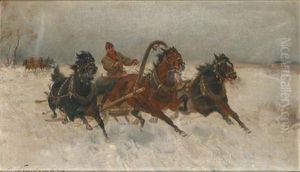 Wild Sleigh Ride by Ignacy (Czeslaw Wasilewski) Zygmuntowicz