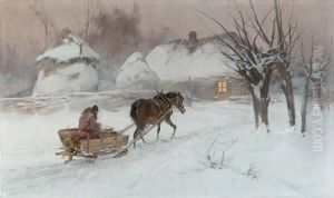 W Zimowy Wieczor by Ignacy (Czeslaw Wasilewski) Zygmuntowicz