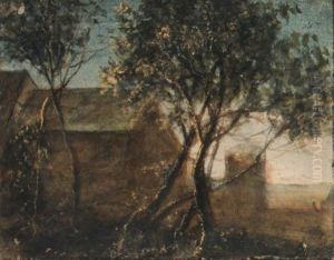 Trees By A House (recto); Trees In A Hilly Landscape (verso)