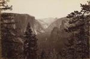 "the Valley From Mareposa [sic] Trail." by Carleton Emmons Watkins