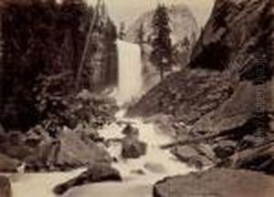 Vernal Fall, 300 Ft., Yosemite Valley by Carleton Emmons Watkins