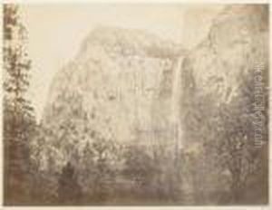 Yosemite. Bridal Veil Falls. by Carleton Emmons Watkins