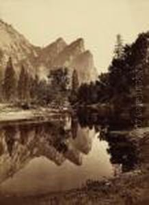 Three Brothers, Yosemite by Carleton Emmons Watkins