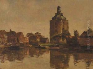 A view of Enkhuizen with the Drommedaris towering