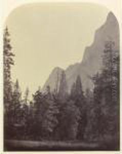 Outline View Of The Half Dome, 4967 Ft., Yosemite by Carleton Emmons Watkins
