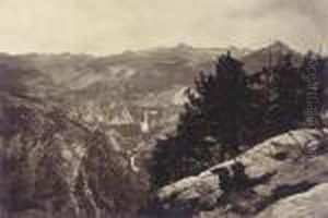 Vernal Fall And Nevada Fall From Glacier Point by Carleton Emmons Watkins