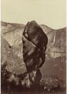 Agassiz Rock And The Yosemite Falls, From Union Point by Carleton Emmons Watkins