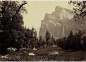 Bridal Veil, From The Black Spring Yosemite by Carleton Emmons Watkins