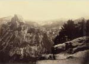 'the Half Dome, Vernal And Nevada Falls, From Glacier Point Yosemite"" by Carleton Emmons Watkins