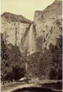 'pohono. The Bridal Veil Fall. 940 Ft. Yosemite"" by Carleton Emmons Watkins