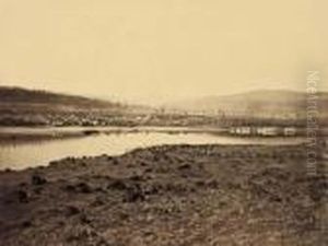 Dalles City, From Rockland, Columbia River, Oregon by Carleton Emmons Watkins