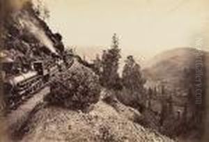 "ferrovia Central Pacific Sulle Montagne De California," Cape Horn, California by Carleton Emmons Watkins