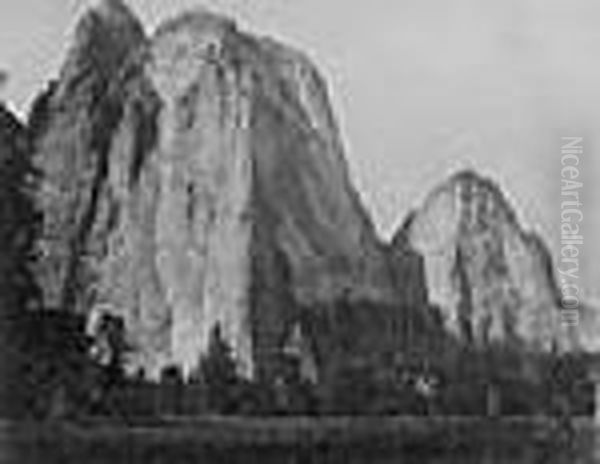 Cathedral Rocks And Spires, 2678 Feet, Yosemite, Cal. - view 1