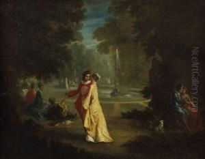 Couple Galant Dans Un Parc