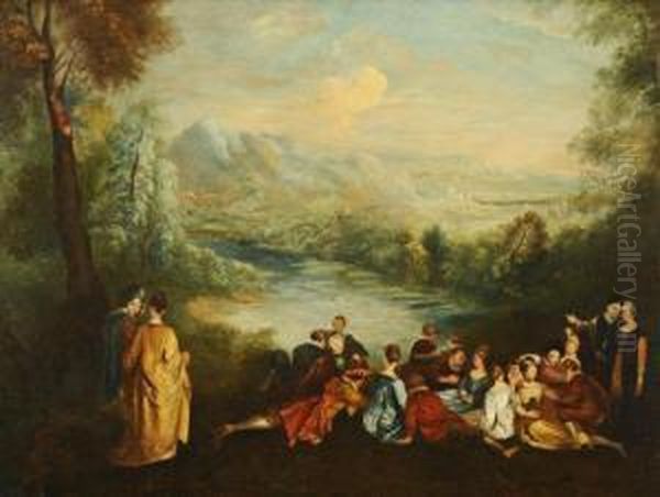 Figures In An Italian Landscape - view 1