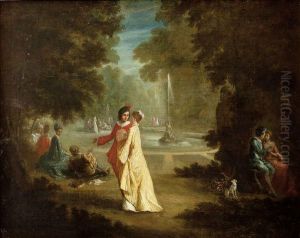 Couple Galant Dans Un Parc. by Jean-Antoine Watteau