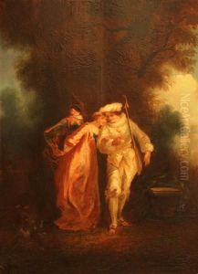 Lovers In A Garden by Jean-Antoine Watteau
