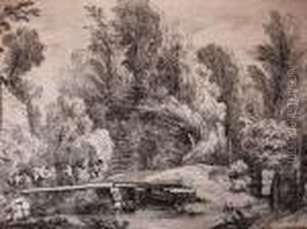 Landscape With Cows On A Bridge - view 1