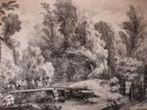 Landscape With Cows On A Bridge