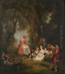 Les Agrements De L'ete Ou L'escarpolette by Jean-Antoine Watteau
