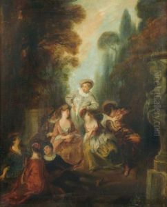 Les Comediens De La Commedia Dell'arte by Jean-Antoine Watteau