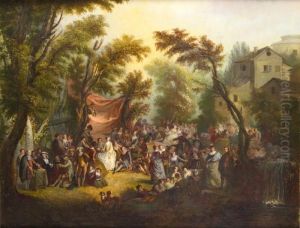 La Signature Du Contrat Ou La Noce De Village by Jean-Antoine Watteau