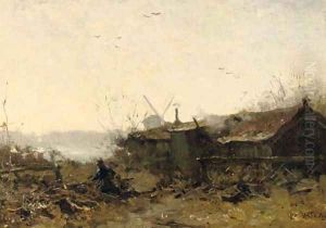 A farmer working his garden by Willem Bastiaan Tholen