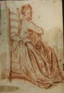 Femme Assise Jouant De La Guitare