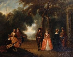 An Afternoon's Entertainment by Jean-Antoine Watteau