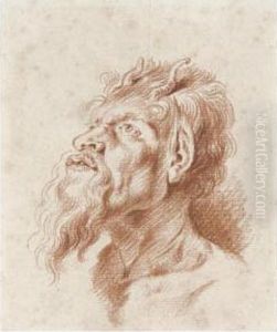Head Of A Satyr, After Rubens by Jean-Antoine Watteau