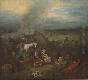 Escorte D'equipages by Jean-Antoine Watteau