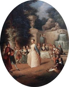'fetes Venitiennes'; Fete Galante, A Pair by Jean-Antoine Watteau