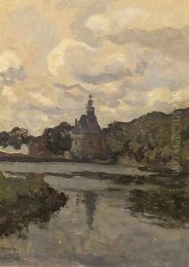 A view of the Hoofdtoren, Hoorn by Willem Bastiaan Tholen