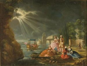 Personnages Au Bord De L'eau by Jean-Antoine Watteau