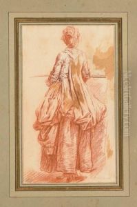 Femme Vue De Dos, D'apres Antoine Watteau by Jean-Antoine Watteau