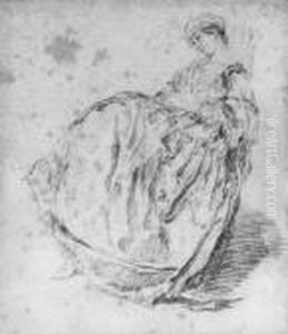 Studie Einer Sitzenden by Jean-Antoine Watteau